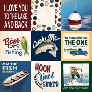 Carta Bella Gone Fishing 12X12 4X4 Journaling Cards