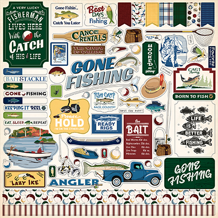 Carta Bella Gone Fishing Element Sticker