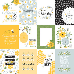 Echo Park Happy As Can Bee 12X12 3X4 Journaling Cards