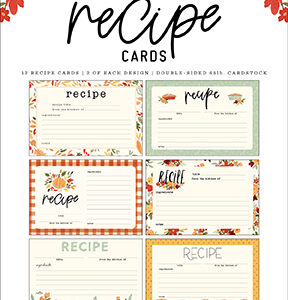 Echo Park Hello Autumn Recipe Cards