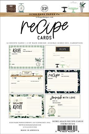 Echo Park Home Again Recipe Cards