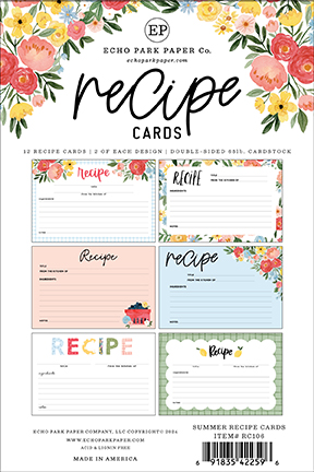 Echo Park Summer Recipe Cards