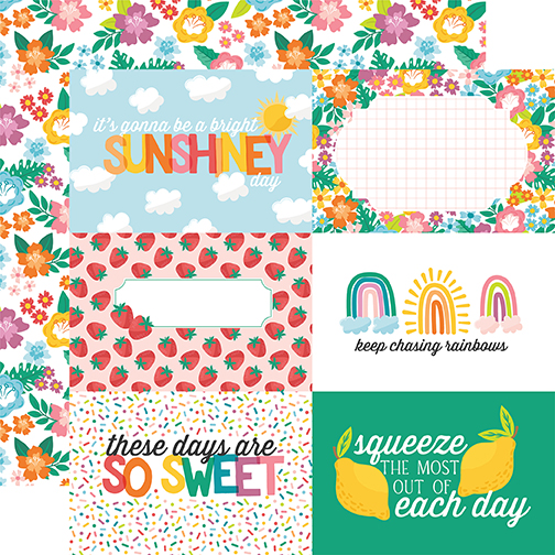 Echo Park Sunny Days Ahead 12X12 6X4 Journaling Cards