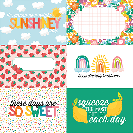 Echo Park Sunny Days Ahead 12X12 6X4 Journaling Cards