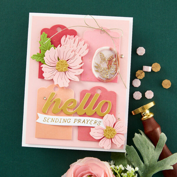 Spellbinders Scallop Labels and Tag Etched Dies From the Sealed 3D Botanicals Collection