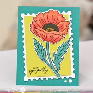 WAFFLE FLOWER STAMP SKETCHED POPPY