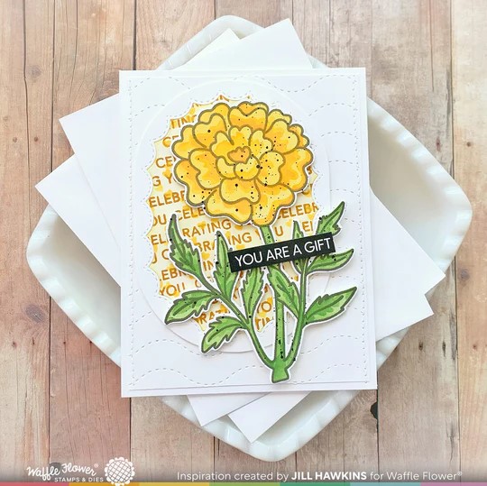 WAFFLE FLOWER DIE SKETCHED MARIGOLD