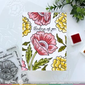 WAFFLE FLOWER STAMP SKETCHED POPPY