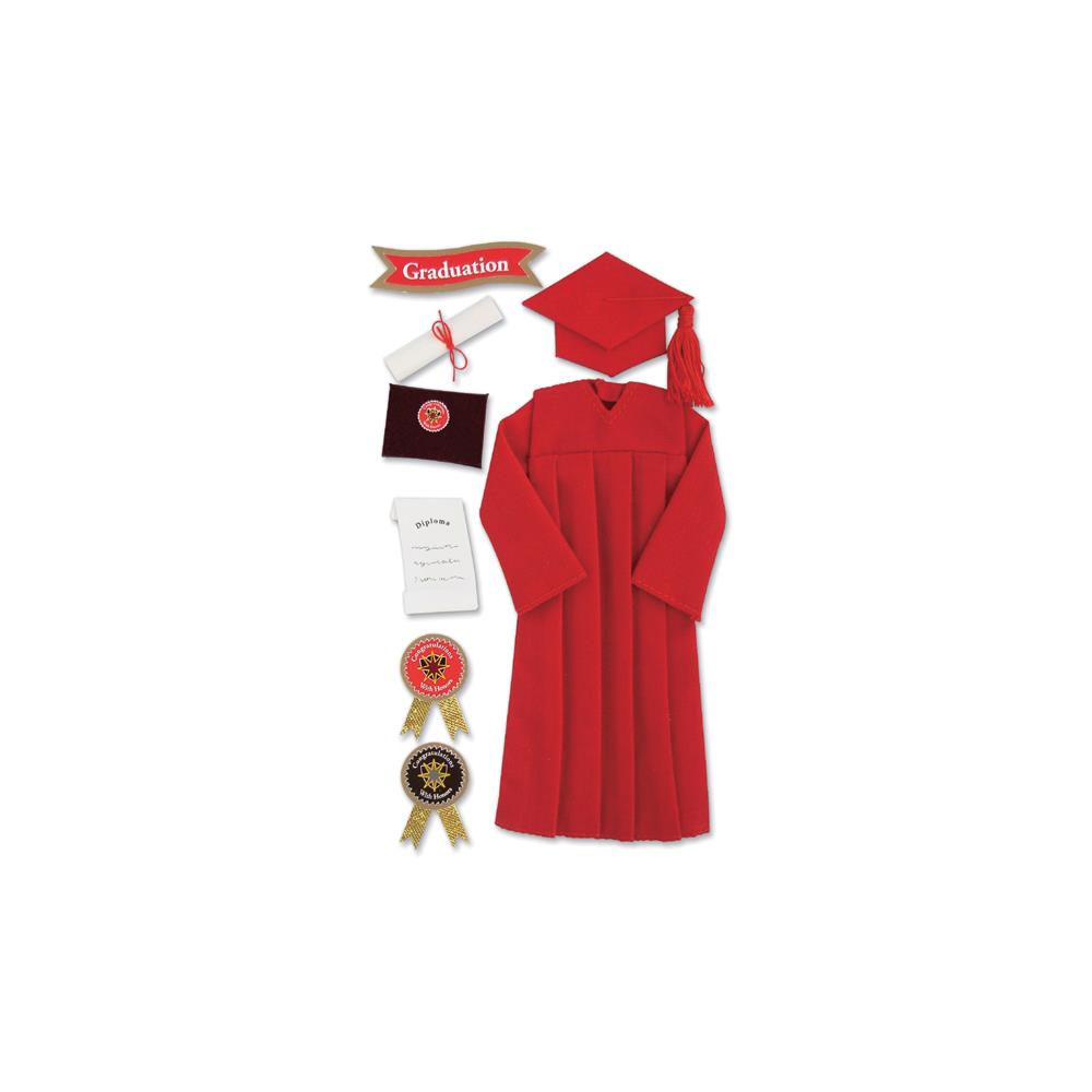 EK JOLEES CAP & GOWN RED