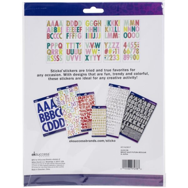 EK STICKO ALPHABET BRIGHT MULTI FUTURA