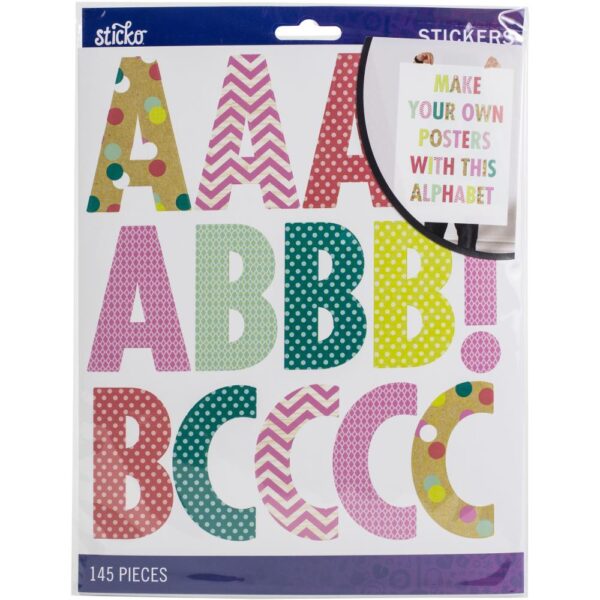 EK STICKO ALPHABET BRIGHT MULTI FUTURA