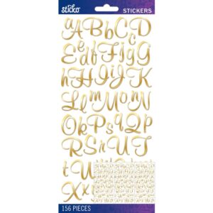 EK STICKER ALPHA GOLD FOIL MURAL SCRIPT MED