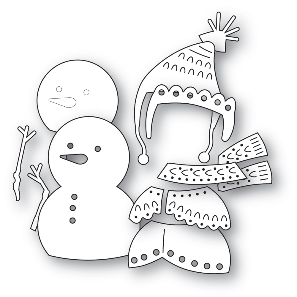 Poppy Stamps Die Nordic Happy Snowman