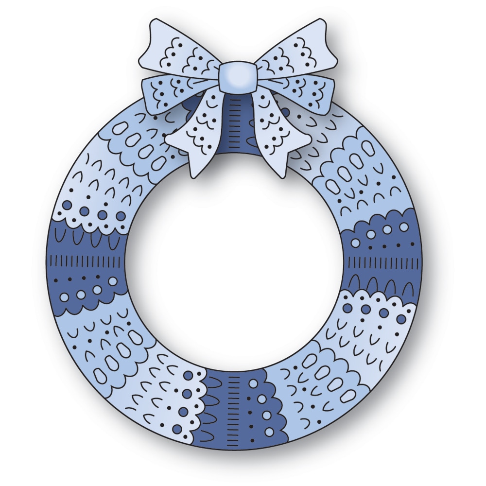 Poppy Stamps Die Nordic Wreath and Bow