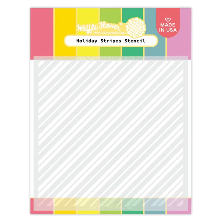 Waffle Flower Stencil Holiday Stripes