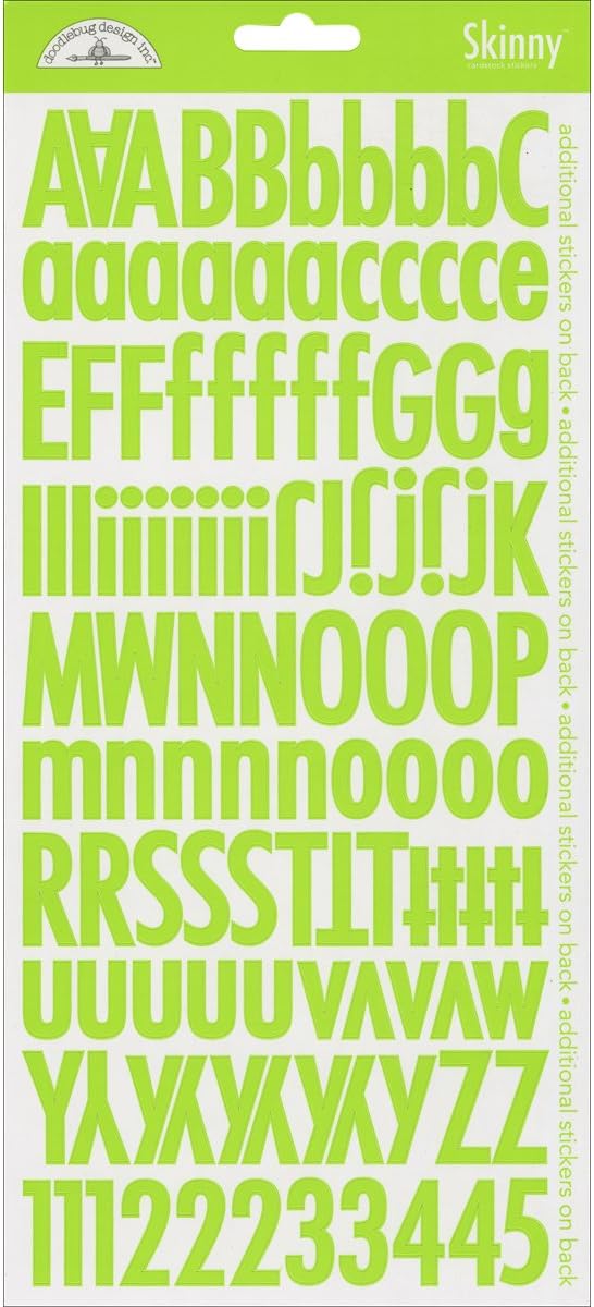 DOODLEBUG ALPHA STICKER SKINNY LIMEADE