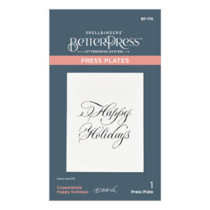 Spellbinders Copperplate Happy Holidays Press Plate From the Copperplate Holiday Sentiments Collection By Paul Antonio