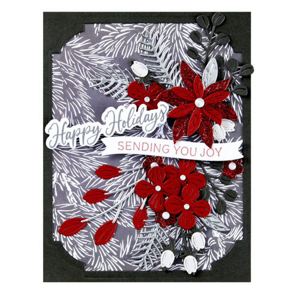 Spellbinders Sending Joy Sentiments Press Plate & Die Set From the Home For the Holidays Collection