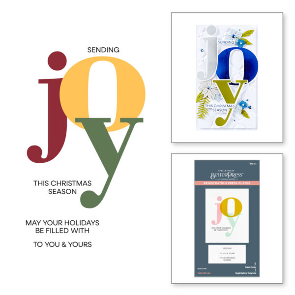 Spellbinders Color Mix Joy Registration Press Plates From the Home For the Holidays Collection