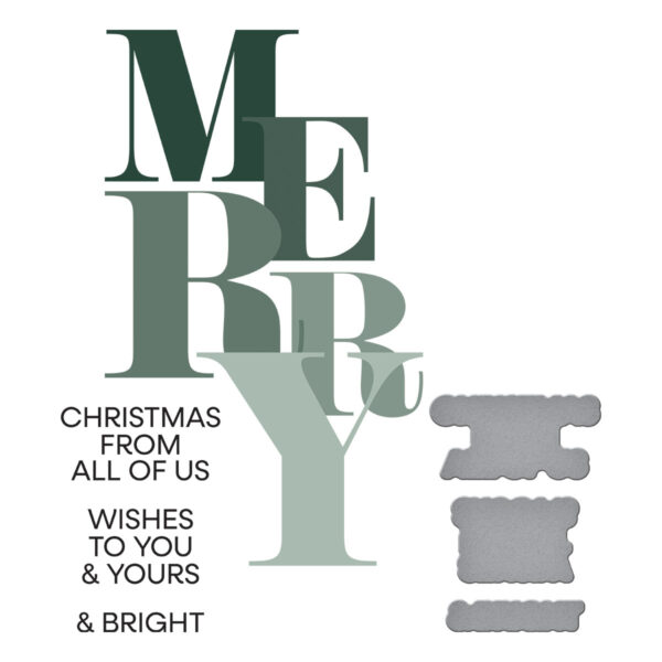 Spellbinders Color Mix Merry Registration Press Plates From the Home For the Holidays Collection