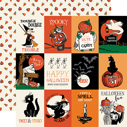 Carta Bella Halloween Fun 12X12 3X4 Journaling Cards