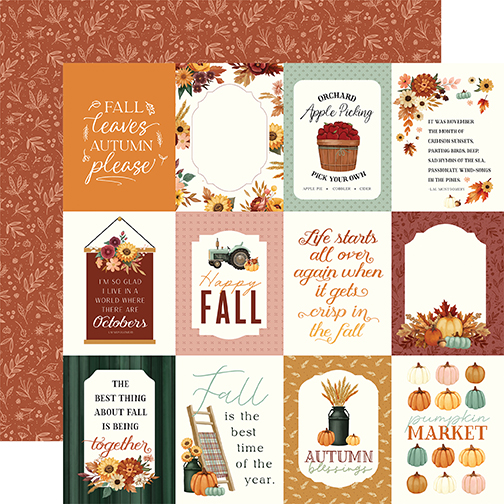 Carta Bella Harvest 12X12 3X4 Journaling Cards