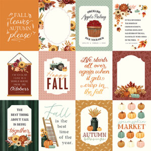 Carta Bella Harvest 12X12 3X4 Journaling Cards