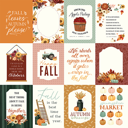 Carta Bella Harvest 12X12 3X4 Journaling Cards