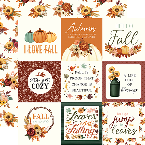 Carta Bella Harvest 12X12 4X4 Journaling Cards