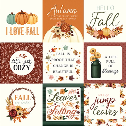 Carta Bella Harvest 12X12 4X4 Journaling Cards