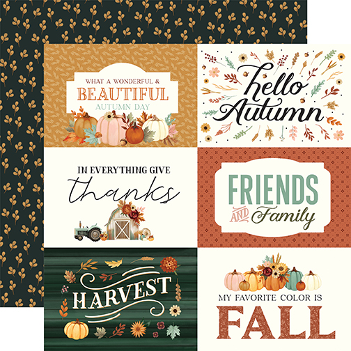 Carta Bella Harvest 12X12 6X4 Journaling Cards