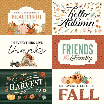 Carta Bella Harvest 12X12 6X4 Journaling Cards