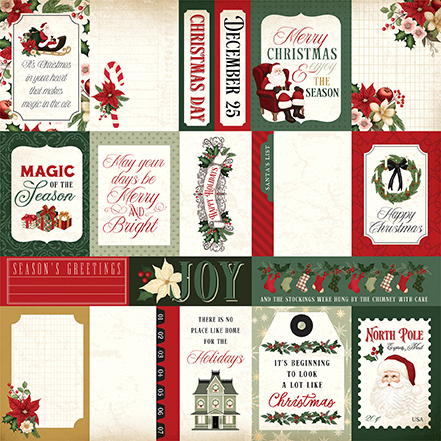 Carta Bella A Vintage Christmas 12X12 Multi Journaling Cards