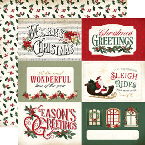 Carta Bella A Vintage Christmas 12X12 6X4 Journaling Cards