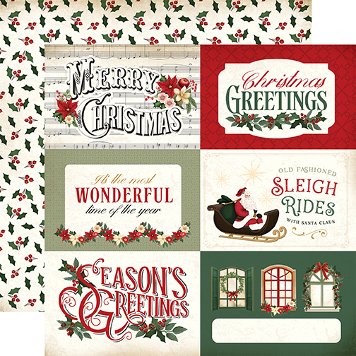 Carta Bella A Vintage Christmas 12X12 6X4 Journaling Cards