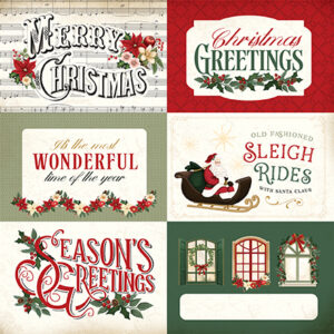 Carta Bella A Vintage Christmas 12X12 6X4 Journaling Cards