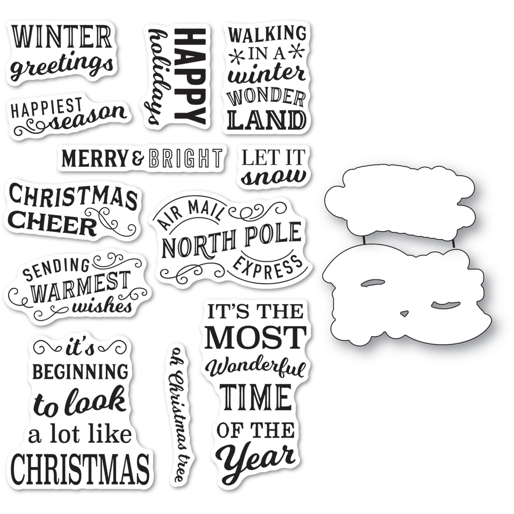 The Memory Box Stamp Holiday Wishes