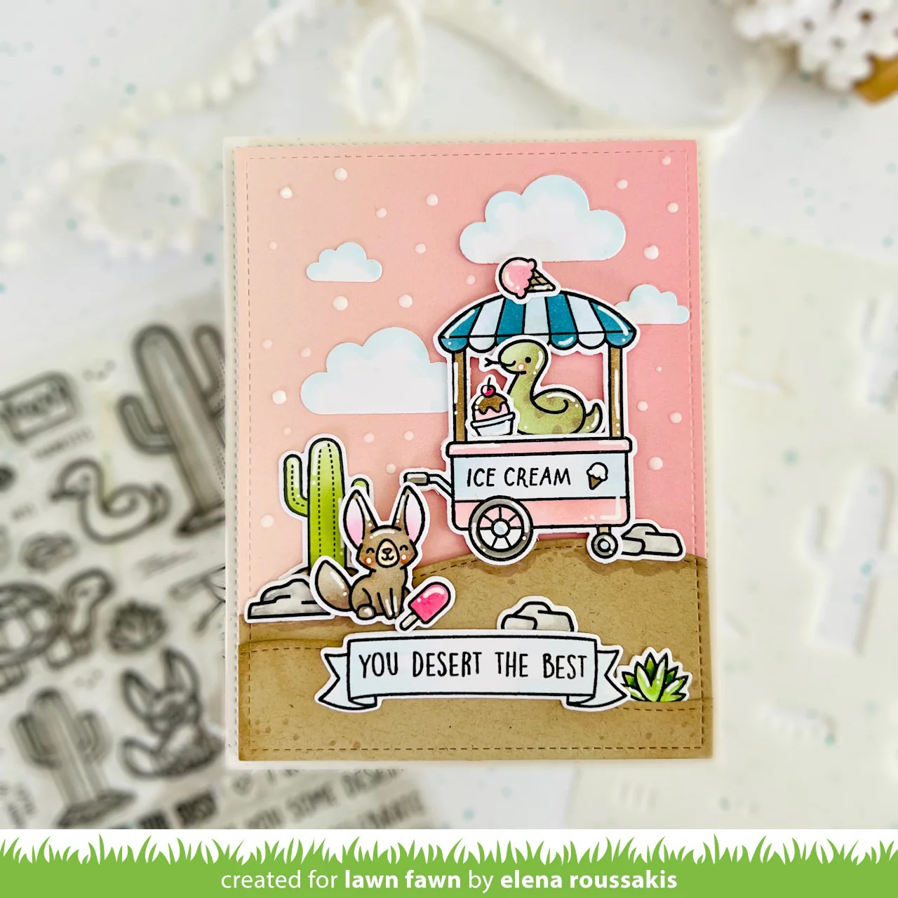 Lawn Fawn Stencil Treat Cart Coloring