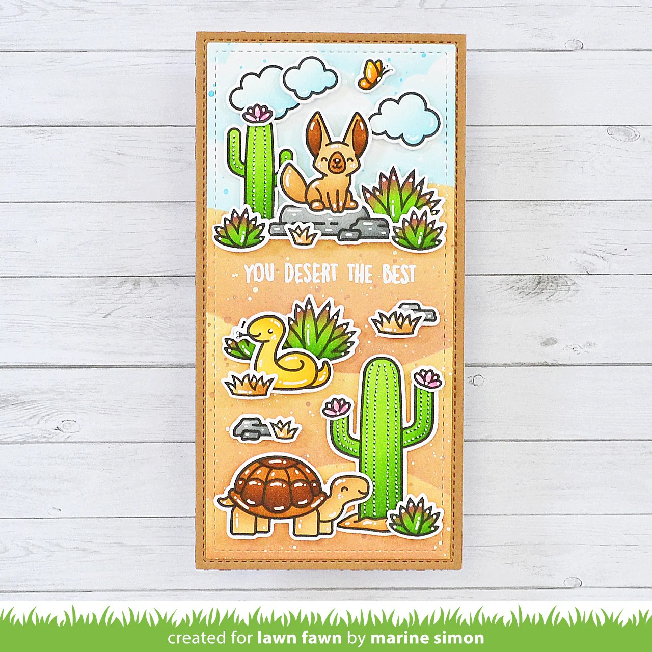 Lawn Fawn Stencil Critters in the Desert Coloring