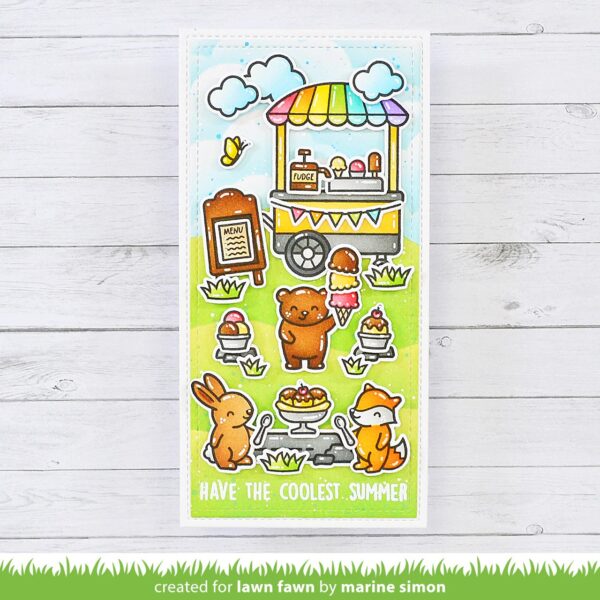 Lawn Fawn Stencil Treat Cart Coloring