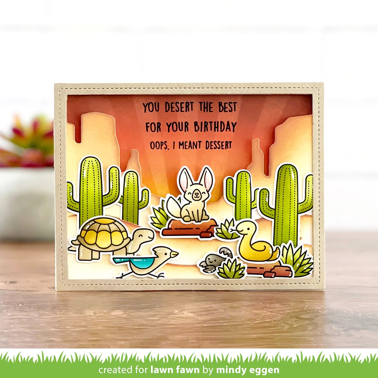 Lawn Fawn Stencil Critters in the Desert Coloring