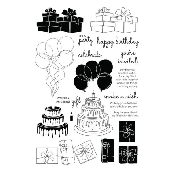 Spellbinders Ranger Birthday Party Clear Stamp Set By Simon Hurley Create.