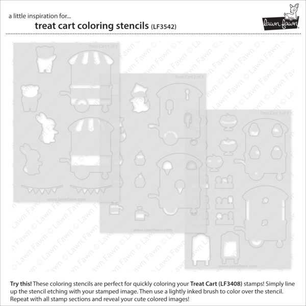 Lawn Fawn Stencil Treat Cart Coloring