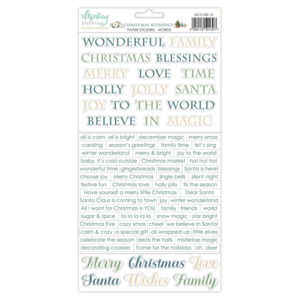 Mintay Christmas Blessings Sticker Words