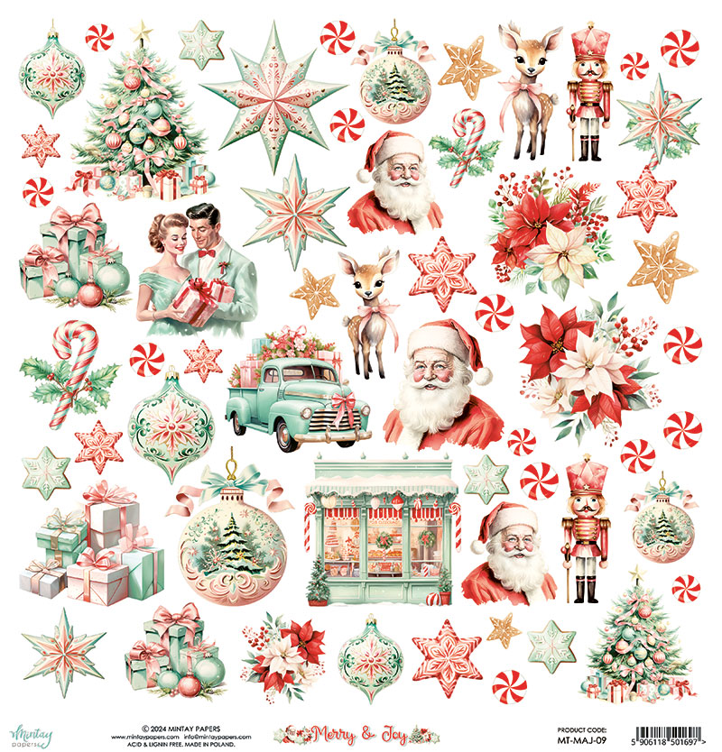 Mintay Merry & Joy 12 X 12 Elements Paper