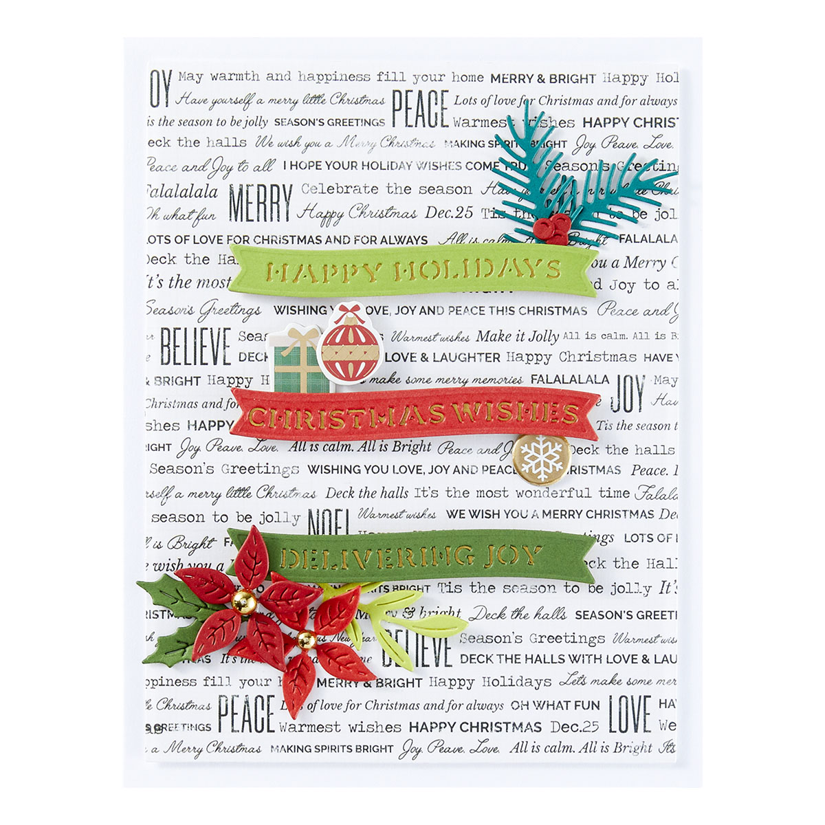 Spellbinders Handmade Sentiments Etched Dies From the Handmade Holidays Collection