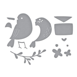 Spellbinders Love Note Bird Etched Dies From the Out and About Collection