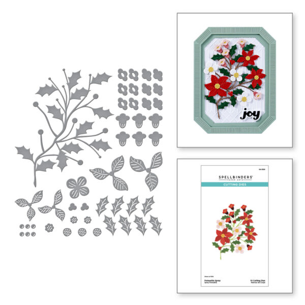 Spellbinders Poinsettia Spray Etched Dies From the Home For the Holidays Collection