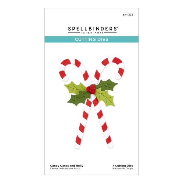 Spellbinders Candy Canes and Holly Etched Dies From the Home For the Holidays Collection