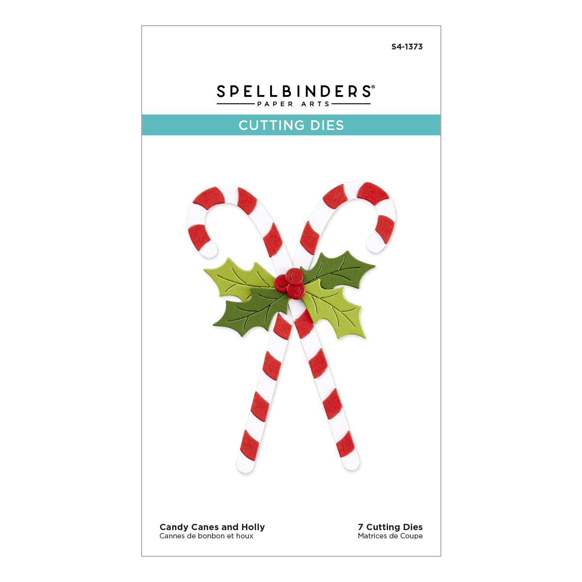 Spellbinders Candy Canes and Holly Etched Dies From the Home For the Holidays Collection